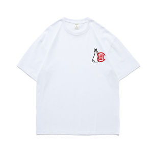 CLOT FR2 FxxkingRabbits White Rabbit Co Branded Ins Pure Cotton Short Sleeved Mens and Womens T-shirt Trendy Brand