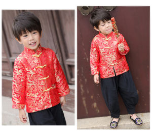 [1-10 Years] daidai (Ready Stock) Boys Dragon Tang Suit Children Kid Chinese New Year CNY Hanfu 男童汉服儿童唐装中国风古装少爷服童装新年衣服
