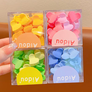 Small Size Hair Clips Baby Forehead Grab Clips No Damage Hair Korean Candy Color Heart Shaped Girls Hair Accessories