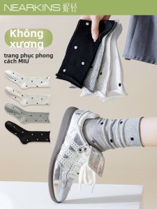 NEARKINS | Vớ Chấm Bi Mỏng Thoáng Khí Cao Đến mắt Cá chân