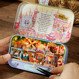 Box Theater Wooden Doll Home Miniature Box Cute Doll Houses Assemble Kits Furniture Case Toys For Children Birthday Gifts