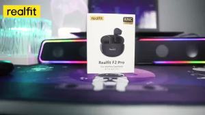 Realfit F2 Pro Earphone Bluetooth ANC Peredam Kebisingan Aktif Speaker Mini Nirkabel Suara Bass Luar Biasa Nirkabel Ditingkatkan Ver
