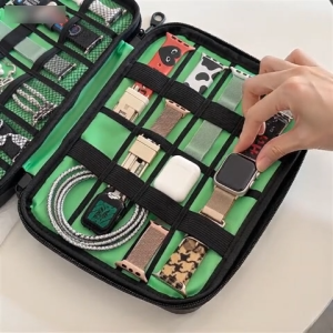 Portable Travel Watch Strap Organizer Zipper Watchband Storage Pouch Watch Band Holder Bag for Smartwatch & Wristwatch Bands