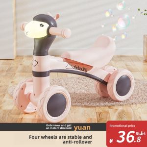 JIFANPAUL | 1-3 Years Toddler Balance Bike 4-Wheel Sliding