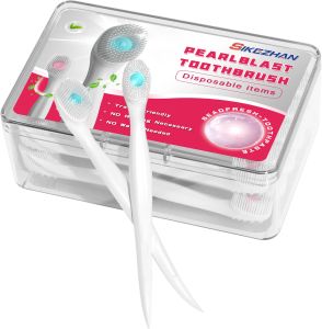 20 Pcs/ Box Exploded Bead Toothbrush Disposable Cleaning Toothbrush Portable Travel Toothbrush with Toothpaste Teeth Whitening