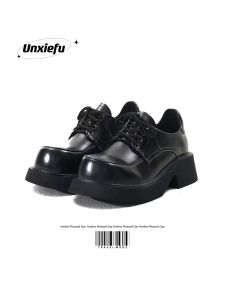 Paris Mickey Derby Shoes Mens Heightening British Style Genuine Leather Casual Fashion Loafers Womens Single Shoes