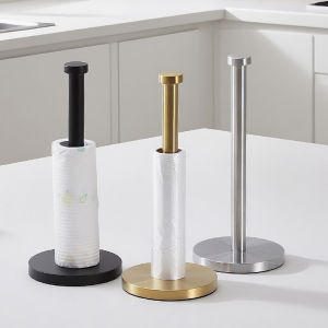 Stainless Steel Kitchen Tissue Holder Vertical Roll Paper Towel Rack Storage for Plastic Wrap Nordic Style Home Cleaning Tool