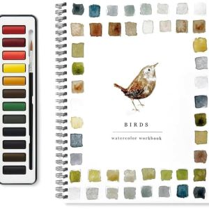 Watercolor Workbook Beginner Friendly Watercolor Workbook  Birds Watercolor Workbooks 12 Colors Watercolor Paint Set