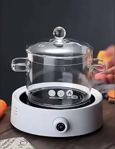 Aesthetic Glass Soup Pot Cookware Resistant Binaural Saucepan Pasta Stovetop Stew Cooking Pot Stockpot Kitchen Accessories Tool