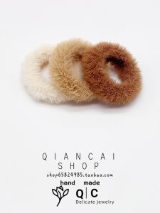 Plush Hair Ties Womens Popular Hair Bands Autumn Winter New Style Hair Accessories Cotton Linen Material Korean Style