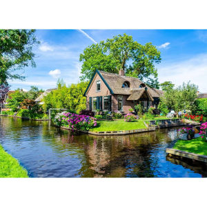 500 1000 1200 2000pcs Jigsaw Puzzle Giethoorn Village Beautiful Canal Scene And Traditional Houses For Adults Gift Party Toy