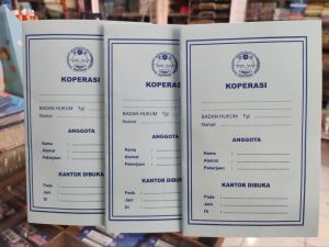 Buku Koperasi 24 Halaman. kertas HVS putih. ukuran 105x165cm