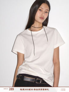 เสื้อยืดคอกลมแขนสั้นผ้าขนสัตว์ผสมลินดิส ทรงเข้ารูป คอตตอน ผ้าไหม ขนสัตว์ ฤดูร้อน 2025 แฟชั่นผู้หญิง