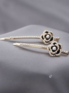 New Pearl Hair Clip French Fringe Small Bangs Retro Camellia One-Word Clip Stylish Hair Accessories Alloy/Plated Silver/Plated Gold