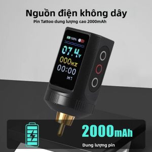 2000mAh Di Động Không Dây Hình Xăm Nguồn Điện Màn Hình Hiển Thị Kỹ Thuật Số Điều Khiển Bút Xăm Pin Với Màn Hình Màu Đen/Xanh Dương/Bạc