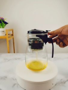 500 ML พร้อมแก้ว 4 ใบ กาน้ำชาแบบใส พกพาง่าย ชุดกาน้ำชา