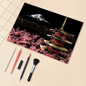 ภาพวาดกระดาษCity Series Night Sceneภาพวาดของขวัญสร้างสรรค์Scratch BOARD สําหรับผู้ใหญ่และเด็ก4 เครื่องมือ