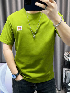 Loose Fit round Neck Short Sleeve T-Shirt Mens Summer 2024 New Dragon Year Embroidery Trendy Top Youth Popular Cotton Sweatshirt