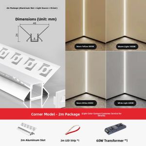 JINGYA | Corner Ambient LED Light Strip Recessed