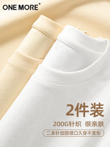 One More Womens Cotton T-Shirt White Short Sleeve Loose Fit Casual Style Summer New Arrival Versatile Basic Pure Cotton Top