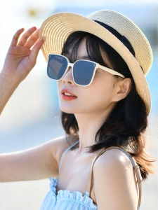 Summer Large Face White Frame Sunglasses