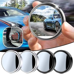 【Pphha】2PCS 360° Adjustable Blind Spot Mirror Car Auxiliary Rearview Convex Mirror Round Frame Wide Angle Mirrors for Car Reverse