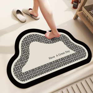 American Retro Bathroom Mat Silicon Dendroid Entrance Semi-Circular High Absorbency Quick Dry Toilet Anti-Slip Carpet