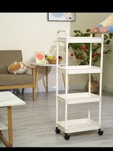 ชั้นวางรถเข็น 2-4 ชั้น รุ่นอัพเกรด ล้อ ชั้นเก็บ รถเข็นอาหาร 4 ชั้น ล่างหน้าที่ครัว