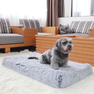 Lovinland Pet Super Soft Dog Bed Winter Shih Tzu Kennel Kitty Mat Calming Cushion Washable Puppy House with Removable Cover for Medium Large Dog & Cat