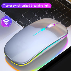 Wireless Mouse Dual Mode Bluetooth-Compatible Mouse LED Rechargeable Laptop Mouse Portable Computer Mice for Laptop ipad Tablet