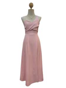 เดรสยาวคอวีไขว้อก #K115 #Evelinadress ไปงานแต่ง งานหมั้น เพื่อนเจ้าสาว by Pink Diva