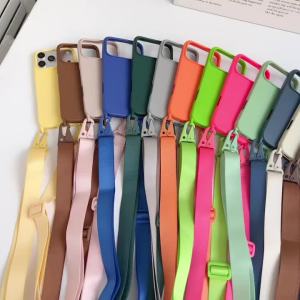 Lanyard Case For iPhone 17 Pro Max 18 14 12 11 13 15 16 Plus Air Shockproof Candy Crossbody Neck Cord Strap Soft Anti-Loss Cover
