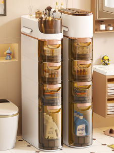 Bathroom Waterproof Toilet Side Storage Cabinet Drawer Type No Installation Bathroom Organizer Shelf for Toiletries And Accessories