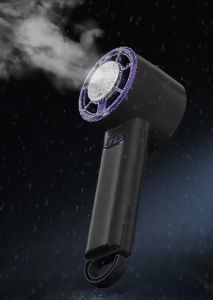 Quạt cầm tay với làm mát bán dẫn & lưỡi Tuabin gió 3 tốc độ công nghệ nén nước đá & Thiết kế móc di động