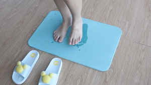 พร้อมส่งในไทย! พรมหินเช็ดเท้าญี่ปุ่น ซับน้ำดี 39x60cm. หนา 45 มม. เนื้อผิวแข็ง แถมแผ่นรองกันลื่น