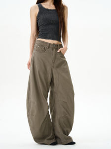 WLNEXT | Relaxed Loose Fit Mens Brown Jeans