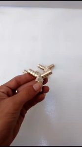 Nepel sambungan T / cabang 3 untuk selang gas kompresor / T kuningan Asli