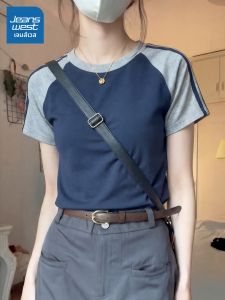 Jeanswest | Áo thun nữ tay ngắn Raglan phối màu dáng suông mùa hè