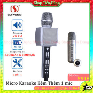 Micro Karaoke Kèm Loa YS98 Bluetooth Kèm 1 Micro Bé Loại 4 Nút