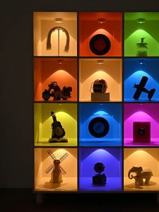 Rechargeable Decorative Lights LED colorful Lamp with Remote RGB 12 Colors （Smooth mode and Flash mode ）Dynamic lighting effect Light For Live photography Selfie party Living room Bedroom Wall decoration Atmosphere lights
