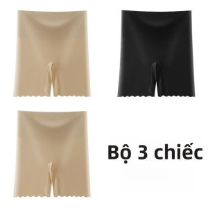 MiiOW | Quần lót nữ Ice Silk không bao da mùa hè mỏng màu đen không để lộ quần lót ngắn không có đường viền quần lót nâng hông