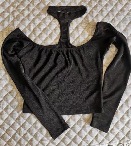 Classic Dance Chinese Style Black Slimming Necktie Top Jazz Dance Elegant Irregular Half-length Skirt Performance Costume Set