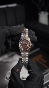 Jam Tangan Wanita BONIA B10552-1643 Brown Dial Dual Tone Stainless Steel Strap