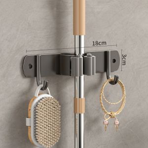 ที่วางไม้ถูพื้น ไม้กวาด ที่วางติดผนังแบบสแตนเลส ทนต่อสนิม กันน้ำ จัดระเบียบเครื่องมือทำความสะอาดต่างๆได้ง่ายๆ