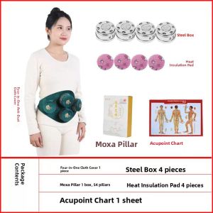 Pure Copper Multi-Functional Four-Unit No-Smoke Moxibustion Box Portable Home Use Warm Moxibustion Equipment Dehumidifying Cold Exclusion Waist And Abdomen Aromatherapy Device