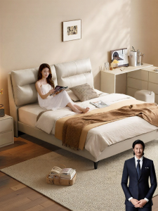 High-end Stylish High-legged Upholstered Double Bed