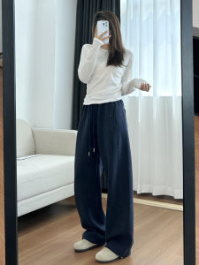 Loose Straight Cotton Sports Pants for Women in Royal Blue Casual Comfortable Banana Sweatpants Spring Autumn New Arrival