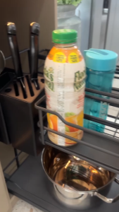 Patia รุ่น92540-400 ตะแกรงลิ้นชัก2ชั้น สำหรับเก็บเครื่องปรุง อุปกรณ์จัดระเบียบในตู้ ตะแกรงยึดหน้าบาน  40ซม รางปิดนุ่ม