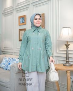 Amanda.Jaya Atasan harian Kemeja wanita terlaris  Atasan Blouse Dengan Motif Kembang Bunga Yang Mewah Elegan