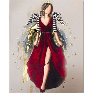 GATYZTORY Paint By Numbers Figure Girl Acrylic Unique Gift On Canvas Wall Art Picture By Numbers Angel For Living Room Crafts